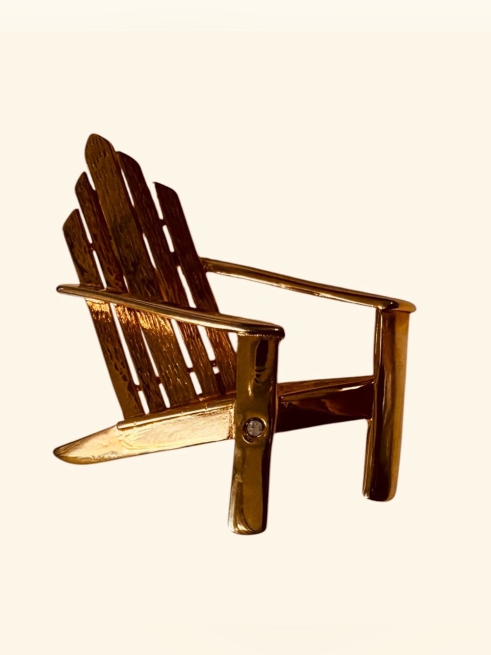 ☀️Gold Mini Adirondack Chair Hat Pin or Brooch